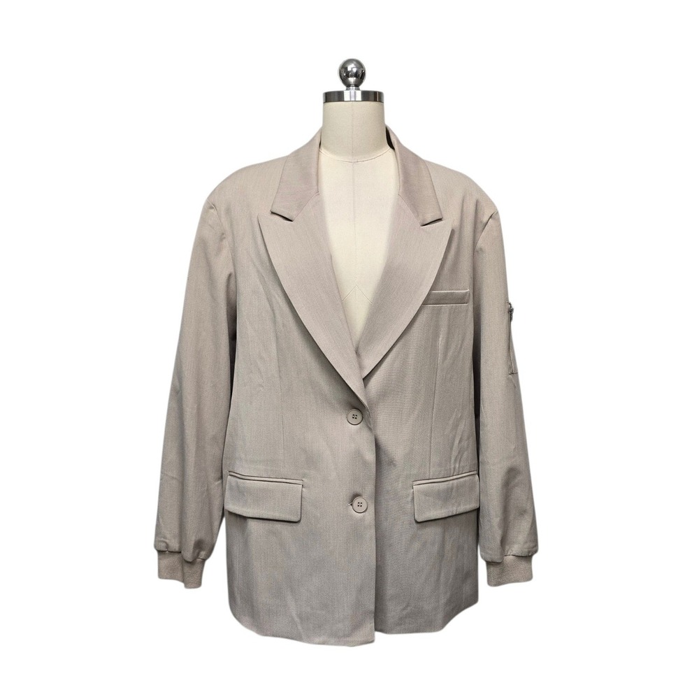 Dolan Left Coast Anthropologie Oversized Utility Blazer Sand Sable Sz Large NWT